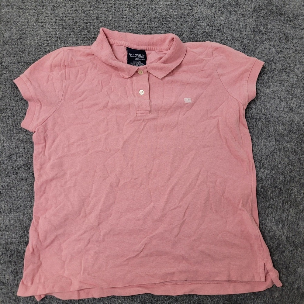 Polo Jeans Co Ralph Lauren Polo Shirt Womens Size XL Pink Short Sleeve Classic